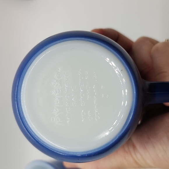 Pair of vintage Pyrex D-Handle mugs colonial blue - Picture 9 of 9